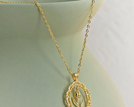 Moderne Vintage Tulpenketting - Goud vermeil