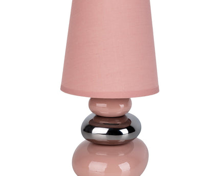 Keramische tafellamp "Stoney" Pink - Classical - Table Lamp - - Rosé/Salmon - E14 - Geen informatie