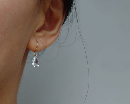 Sprankelende waterdruppeloorbellen - 18K goud gevuld