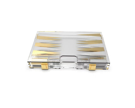Backgammon -spel in wit en gouden acryl