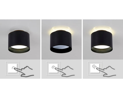 LED Spot "Trios" Ø 10 cm zwart, gemaakt van metaal en plastic met geïntegreerde LED's
