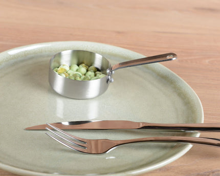 Mini mat ronde steelpan met lange ronde 7x7x2.5 cm
