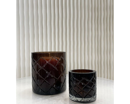 Hurricane Kristallen Lamp Windlicht Middelbruin (cc2101-140kristal-choc-middelgroot)