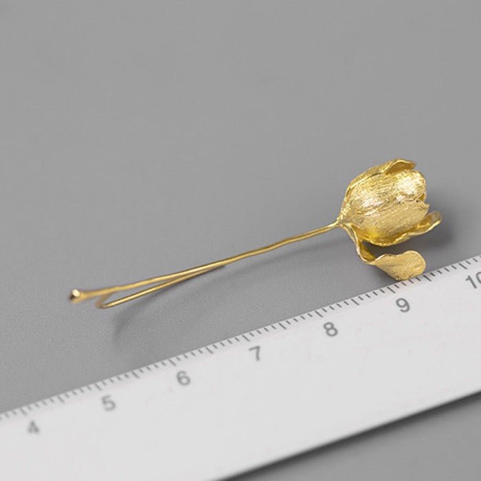 Unieke Tulpbloem Longline Oorbellen