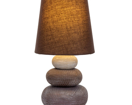 Keramische tafellamp "Stoney", keramische tafellamp in bruin, met E14 -aansluiting, tafellamp voor eetkamer, woonkamer, gang of kantoor, of als een bedlamp, 31 cm hoog