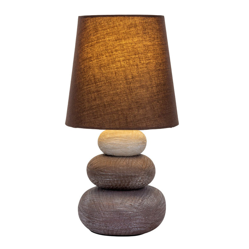 Keramische tafellamp "Stoney", keramische tafellamp in bruin, met E14 -aansluiting, tafellamp voor eetkamer, woonkamer, gang of kantoor, of als een bedlamp, 31 cm hoog