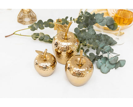 Gouden decoratieve appel 9x9x12cm