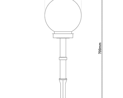 Led Buiten Spherical Spit "Ball" D: 25 cm, plastic aarde spies, wit, met geïntegreerde LED