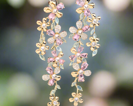 Elegante oogverblindende Bloom Longline oorbellen