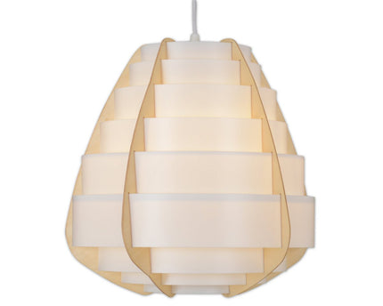 Hanglamp "Malmö", hanglamp gemaakt van plastic in beige, E27 -aansluiting, voor eetkamer, woonkamer, gang of kantoor, met een Ø37 cm