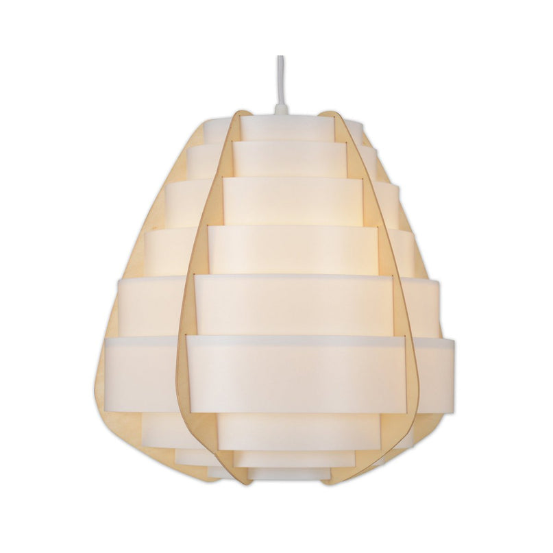 Hanglamp "Malmö", hanglamp gemaakt van plastic in beige, E27 -aansluiting, voor eetkamer, woonkamer, gang of kantoor, met een Ø37 cm
