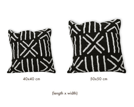 Decoratieve kussenhoes handgemaakt – zwarte kussenhoes – Boho sierkussen – 40x40 / 50x50 cm geborduurde kussenhoes gemaakt van katoen BIMA