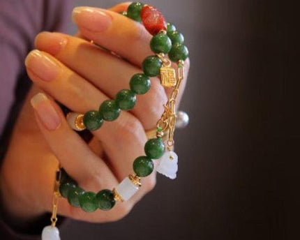 Hetian jade kralen Tibetaanse totemarmband