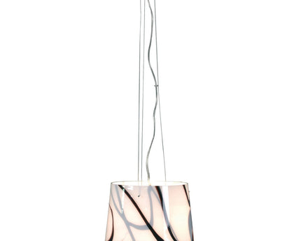 Glazen hanglamp "mengsel" gemaakt van metaal en glas in wit, E27, Ø 29 cm