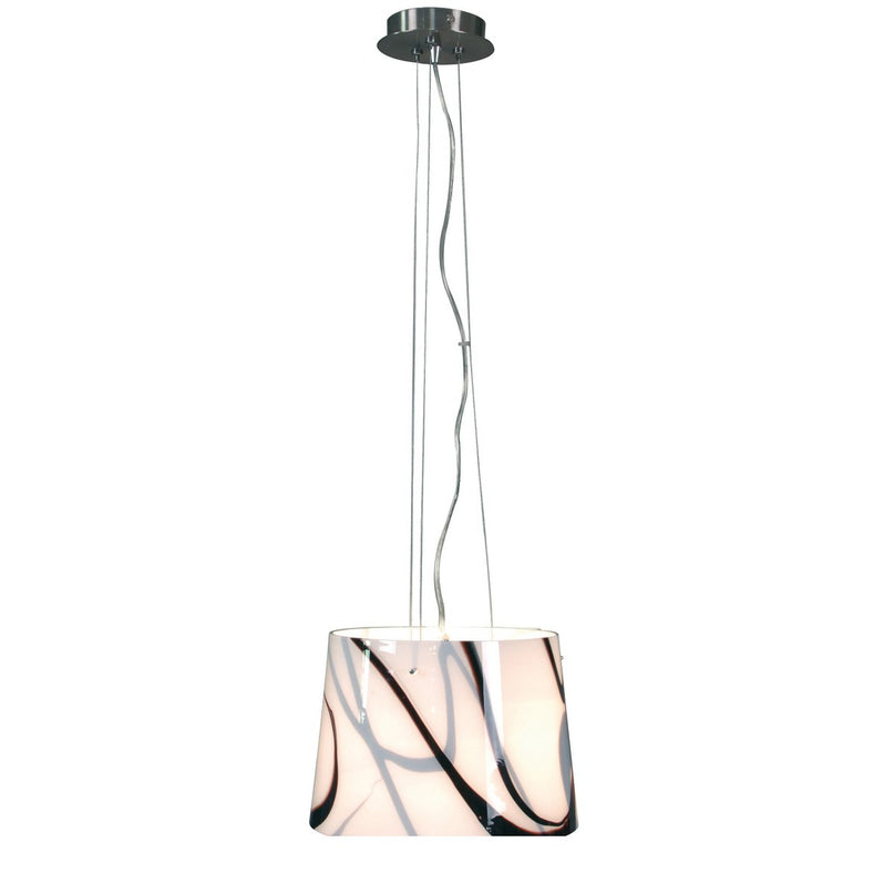 Glazen hanglamp "mengsel" gemaakt van metaal en glas in wit, E27, Ø 29 cm