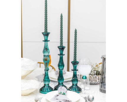 Turquoise kandelaar klein model H21cm