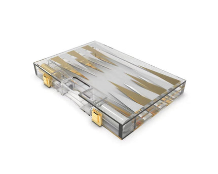 Backgammon -spel in wit en gouden acryl