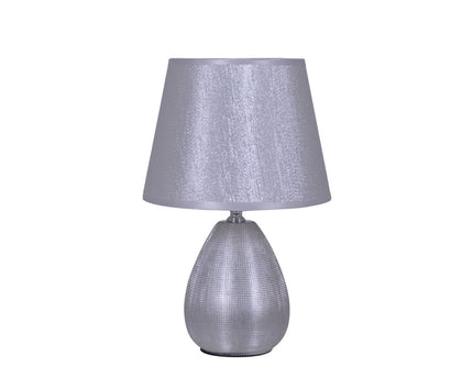 Keramische tafellamp H: 31 cm "Simply Ceramics", tafellamp gemaakt van keramiek, zilver, met E14 -aansluiting, voor eetkamer, woonkamer, gang of kantoor, 31 cm hoog