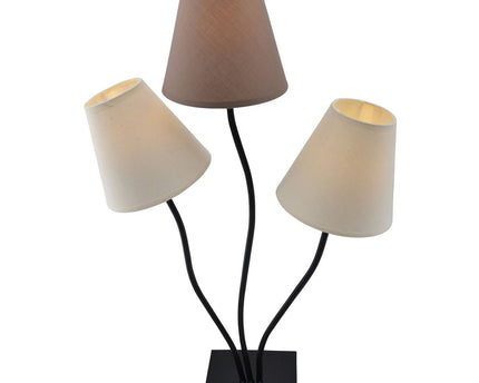 Textiellamp 3-flame "boho" ", tafellamp in beige/bruin, met E14-aansluiting, voor eetkamer, woonkamer, gang of kantoor, 67 cm hoog