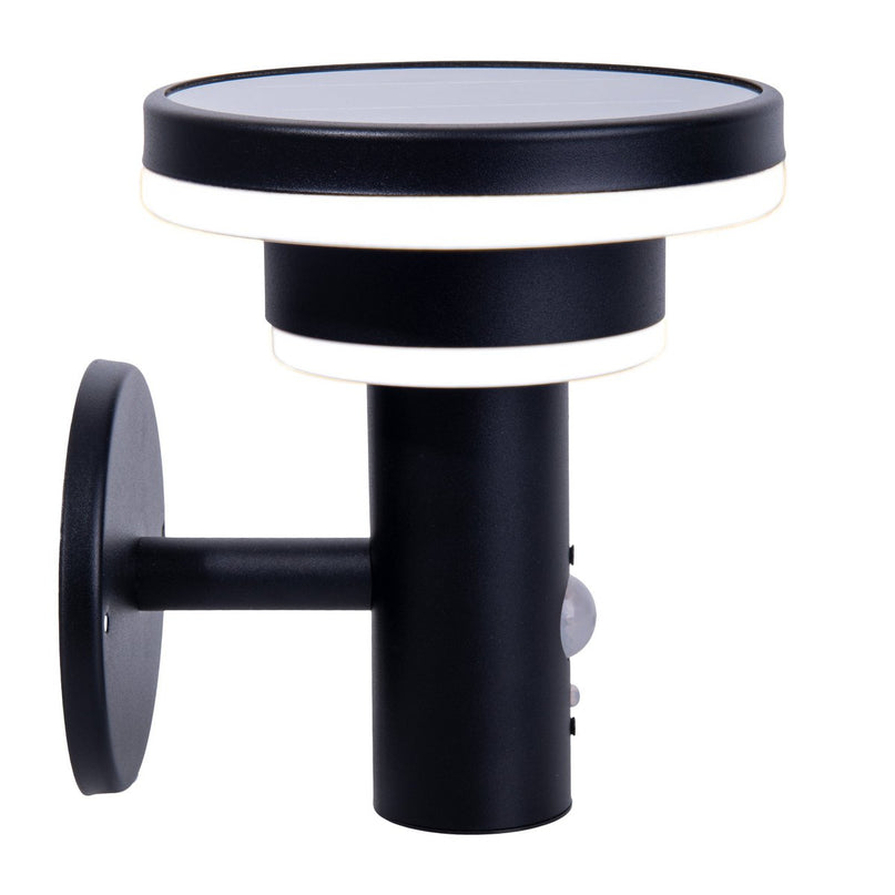 LED Solar Buitenwandlamp "Nora", voor buiten, wandlamp - metaal en plastic in het zwart, met geïntegreerde LED