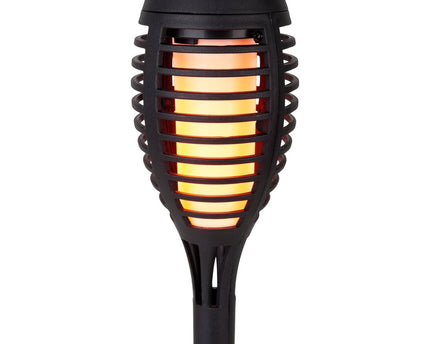 3 Set LED Earth Spit "Torch" 58 cm gemaakt van grijs plastic, met geïntegreerd LED, zonnelampje voor buiten