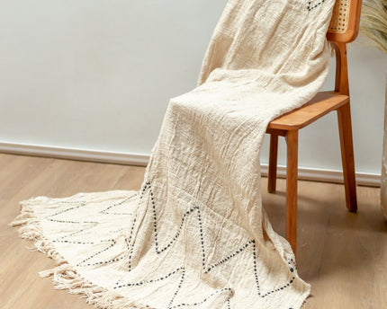 Katoenen deken | Sprei | Bedovertrek | Bankdeken 140x200 cm LINGGAH Handgeweven van katoen