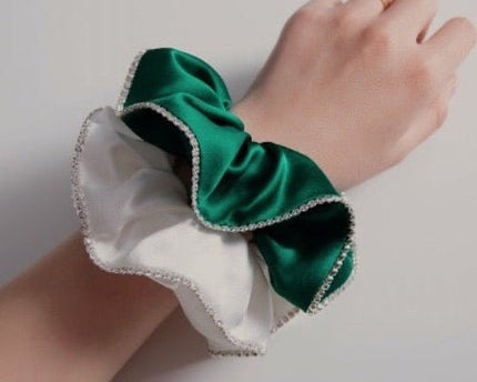 100% zijde oogverblindende haarscrunchie - 19 momme - diamantversiering