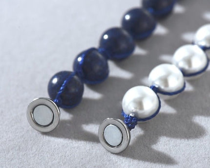 Minimalistische maar dikke Lapislazuli parel kralen ketting