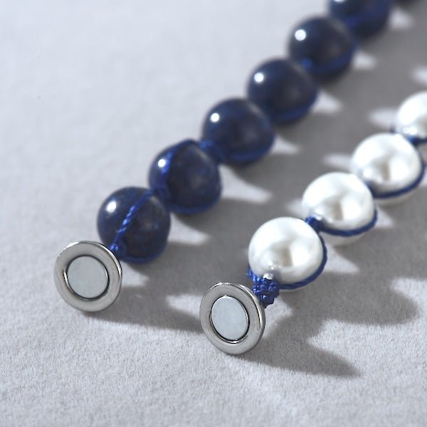 Minimalistische maar dikke Lapislazuli parel kralen ketting