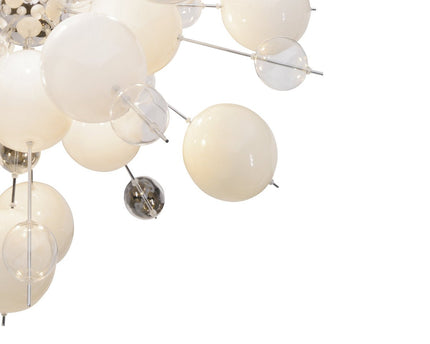 Hanger lamp "explosie" wit gemaakt van metaal en glas, G9 -versies, voor eetkamer, woonkamer, gang of kantoor, hangende lamp ØCA 65 cm