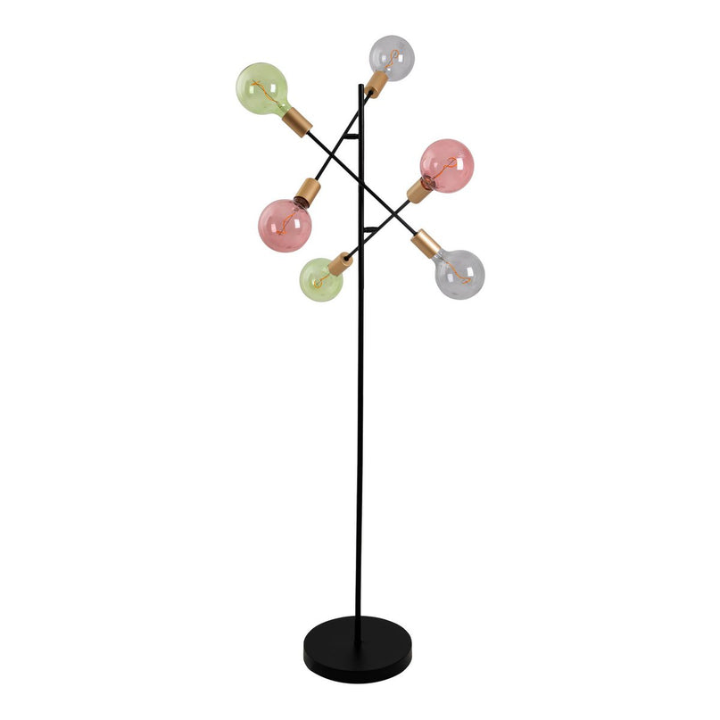 Staande lamp "Modo" gemaakt van zwart in zwart, versies in goud, E27 -aansluiting, vloerlamp voor woonkamer, eetkamer, keuken, gang, gang of kantoor, 150 x 49 cm