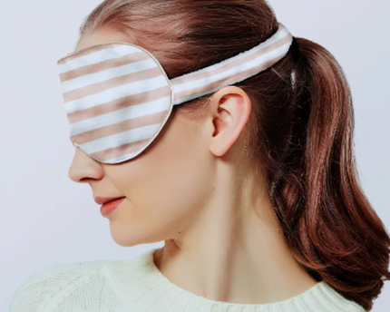 100% zijde ontspanningsslaapmasker-19 mm-bandjes op schaakbordpatronen-oversize