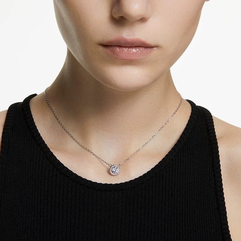 Sprankelende Moissanite Halo ketting