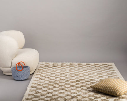 CHECKERS Zacht en comfortabel hoogpolig vloerkleed