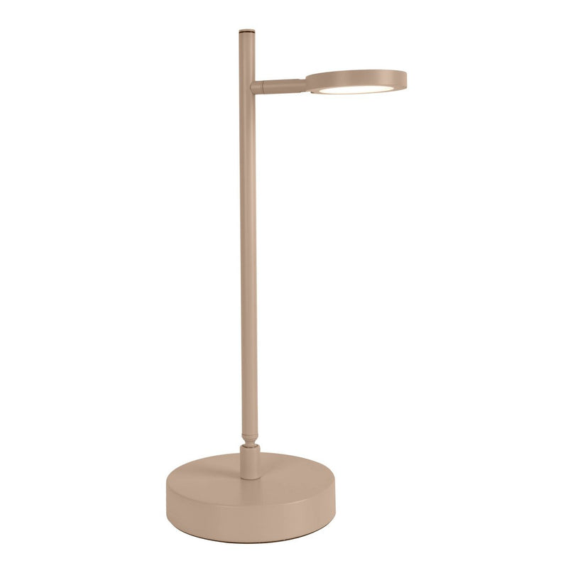 LED Draadloos tafellicht "Lupa", 45 cm hoog, gemaakt van gelakte aluminium (matte amandelen, pantone 481 c) en wit plastic, LED geïntegreerde, dimbare, aanraaksensor.