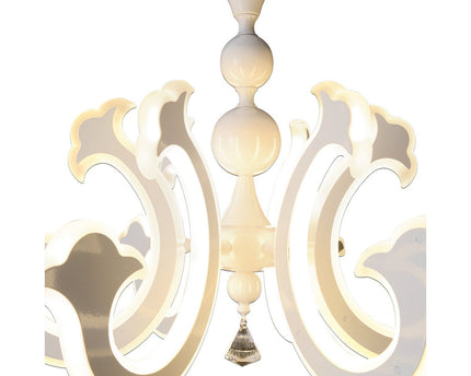 Led Crown "Ludwig" wit Ø 66 cm, met stevig geïnstalleerde LED's, metaal in wit