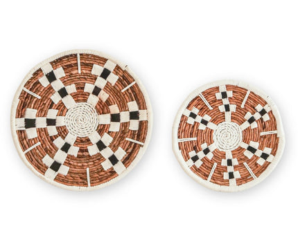 Wanddecoratie Ronde Boho Muurmand of Platte Kom TAMAN gemaakt van Bananenvezel (2 maten)