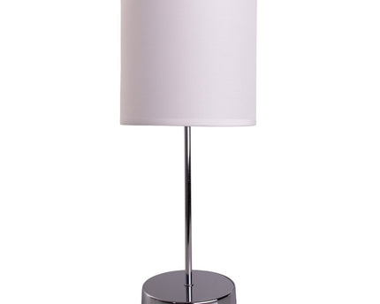 Tafellamp "New York", klassieke metalen tafellamp met tekstbladen in wit, met E27 -aansluiting, 38,5 cm hoog, perfect voor woonkamer, eetkamer, gang en kantoor