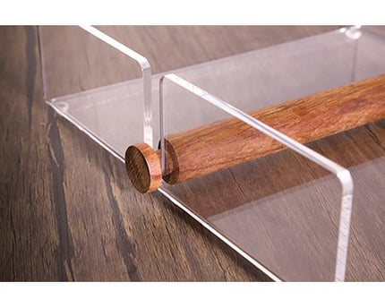 Acryl- en houten handdoekhouder