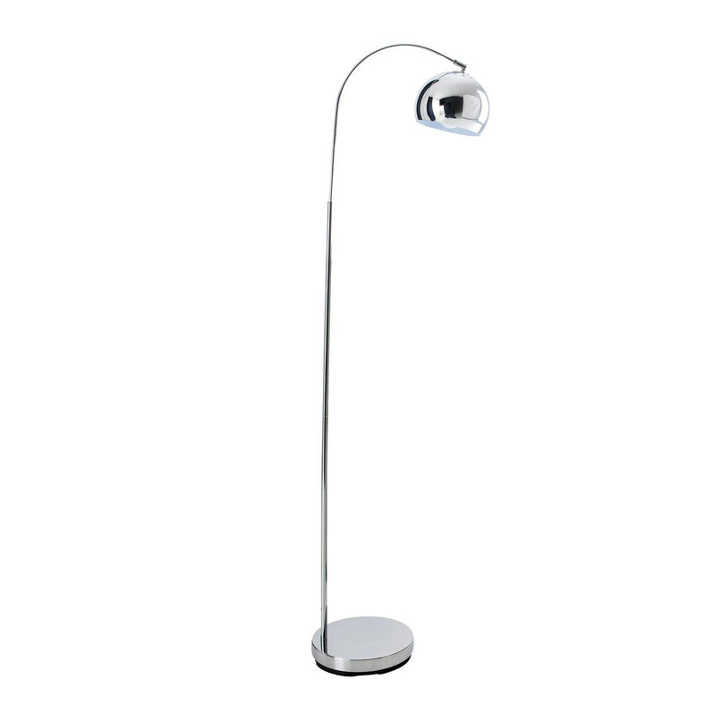 Staande lamp "stijl", retro klassieke vloerlamp met boog gemaakt van chroomkleurig metaal met, E27-aansluiting, 146 cm hoog, ideaal voor eetkamer, woonkamer en kantoor.