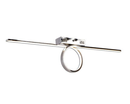 LED -plafondlamp "Loop" 75 cm lang, gemaakt van chroom -gekleurd metaal en plastic