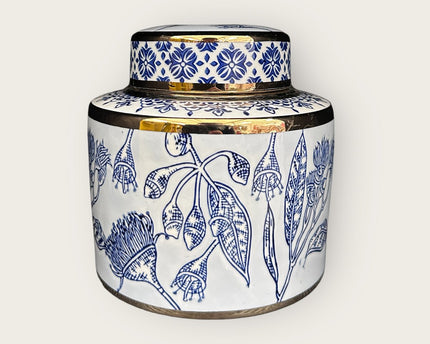Blauw-witte porseleinen bloemenvaas (voor keuken thuis)
