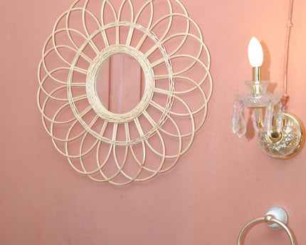 Rotan spiegel 58 cm | Handgemaakte Boho Wandspiegel MAGUWO