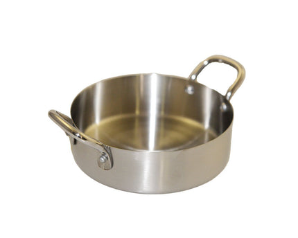 Mini Matte ronde steelpan met twee rondes 12x12x4cm