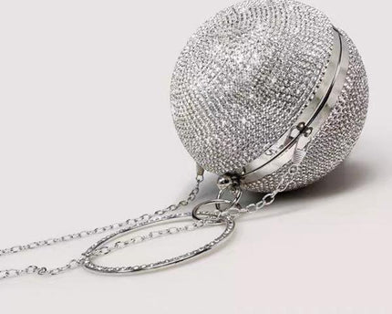 Luxe Ball Clutch-Bling Bling Diamonds-Goud en Zilver