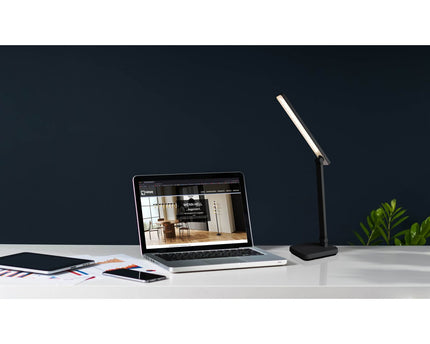 LED -tafellamp "Mover" zwart, metaal en plastic, 38 cm hoog, opladen, dimpelbaar, CCT -kleurwisselaar