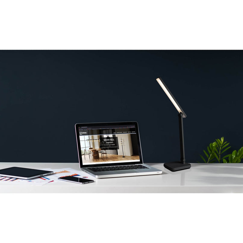 LED -tafellamp "Mover" zwart, metaal en plastic, 38 cm hoog, opladen, dimpelbaar, CCT -kleurwisselaar