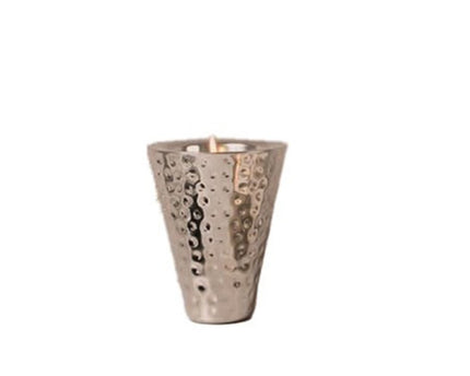 Groot model zilver gehamerd kaars