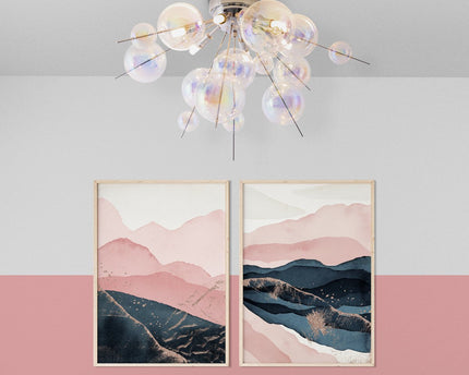 Plafondlamp "explosie" iris gemaakt van metaal en glas, G9 -versies, plafondlamp voor eetkamer, woonkamer, gang of kantoor, Ø57 cm