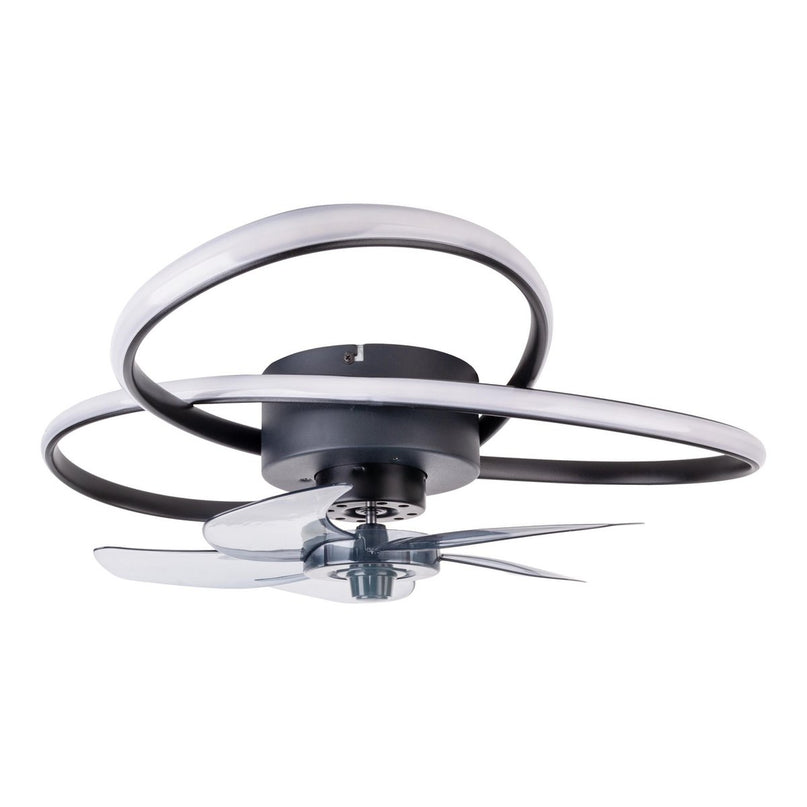 Modern LED -plafondlicht "Riccio" inclusief ventilator, nachtlichtfunctie, dim- en lichttemperatuurinstelling is uitgerust met stevig geïnstalleerde LED's en heeft een geschatte Øvon 58 cm.
